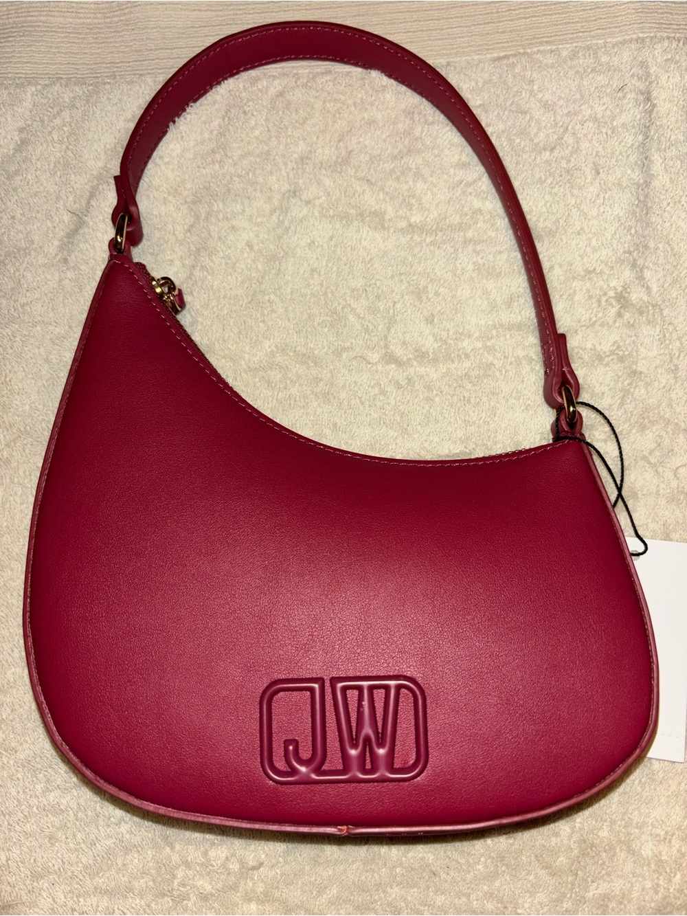 Jason Wu Hot Pink Crescent Shoulder Bag with Embossed J W Logo